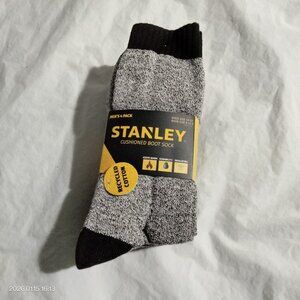 Stanley Cushioned Boot Socks (4-Pair) Grey Brown Men's Sock Size 10-13
